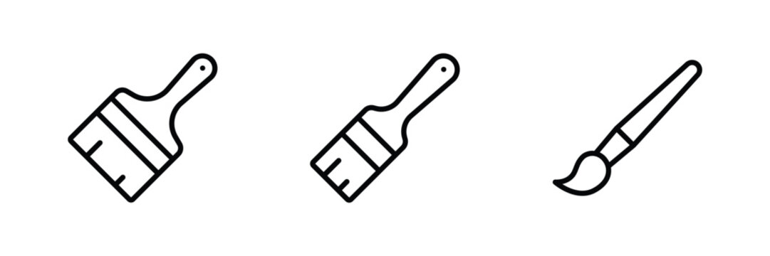 Brushes and Painting icon set vector	