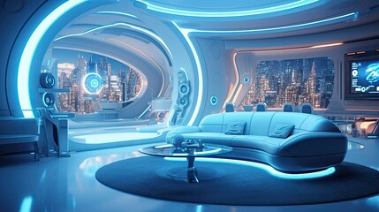 Fototapeta premium holosleek sci fi interior