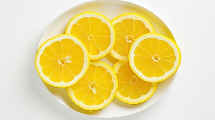 Fototapeta premium plate cut lemon yellow