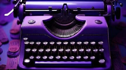 faded typewriter purple