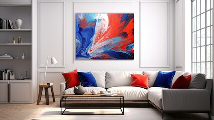 painting red blue abstract