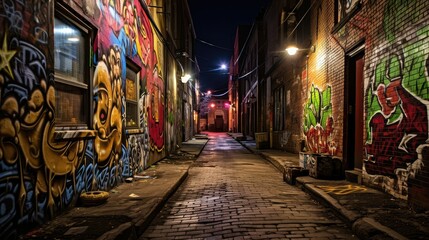 Naklejka premium narrow dark alleyway