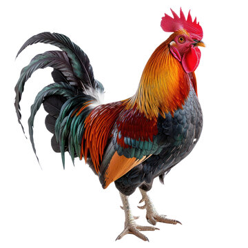 Rooster isolated on a transparent background