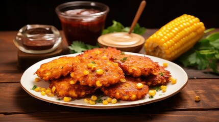 Fototapeta premium fritters corn black pepper