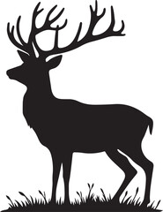 Dark silhouette deer standing