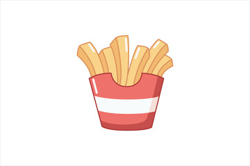 French Fries Flat Sticker Design