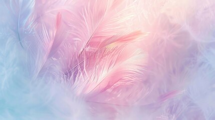 pastel colour feather abstract background, generative ai