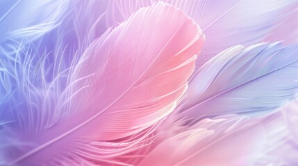 Obraz premium pastel colour feather abstract background, generative ai
