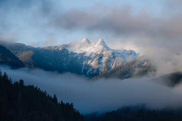 Snow capped mountains in Vancouver 