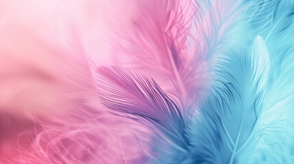 Obraz premium pastel colour feather abstract background, generative ai
