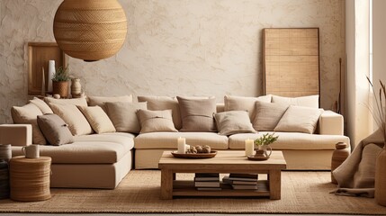 rustic beige living room