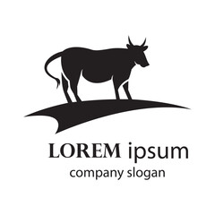 farm and cow milk logo design