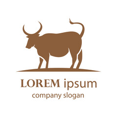 farm and cow milk logo design