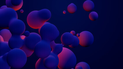 Metaverse 3d render morphing animation pink purple abstract metaball metasphere bubbles art sphere blue background backdrop vr space moving meta balls shapes motion design fluid liquid of presentation