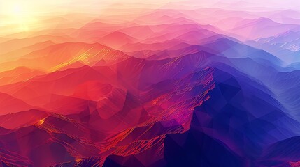 Alishan sunrise, strong colors , geometry,abstract style : Generative AI