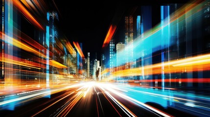 Obraz premium exposure city lights abstract