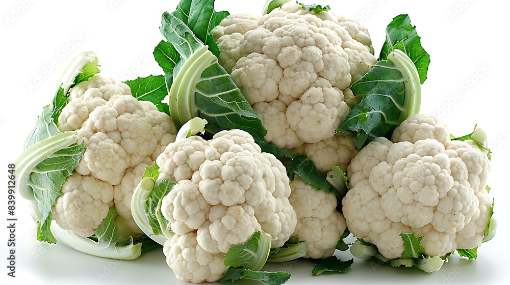 Poster resh cauliflower in studio lightning, isolated on white background : Generative AI