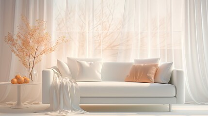plush blurred interior design white