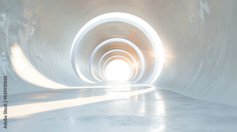 Poster abstract freedom and space concrete and mirrors tunnel. : generative ai