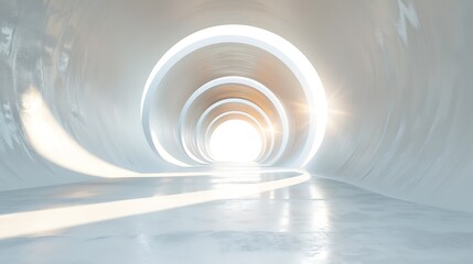Naklejka premium abstract freedom and space concrete and mirrors tunnel. : Generative AI