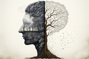 Cognitive dissonance conflict concept illustration in psychology for sale on stock photo platform