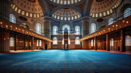 Obraz premium calligraphy blue mosque interior