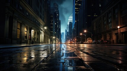 streetlights dark city streets
