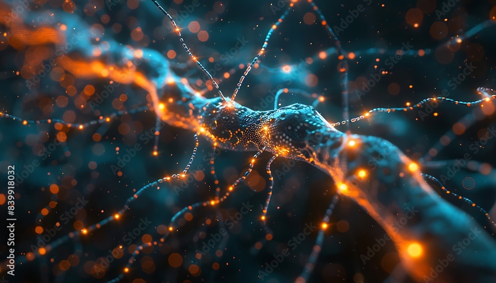 Aufkleber neural network visualization with glowing nodes