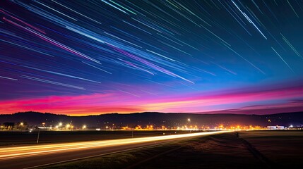 Obraz premium intersect jet light trails