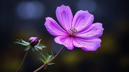 captured purple flower isolated
