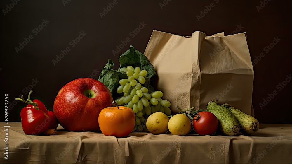 Wall mural vibrant brown paper bag background