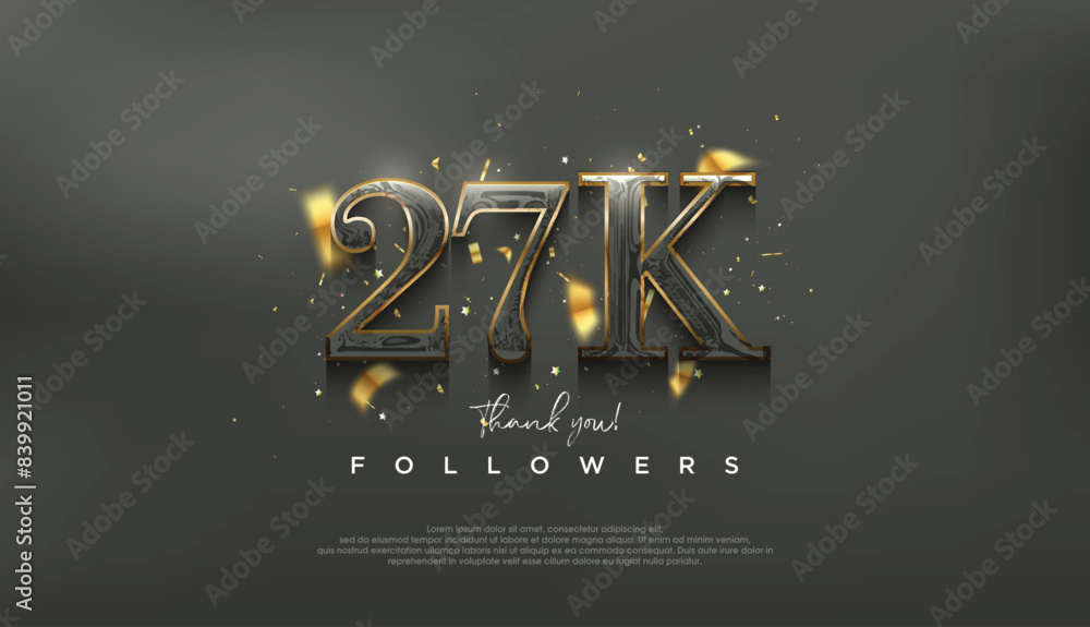 Sticker elegant and luxurious design to thank 27k followers. - Stickers