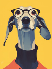 Cute dog hand-drawn pattern illustration.

