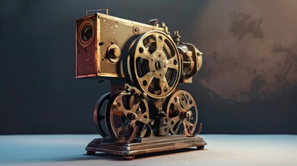 Obraz premium Planetarium projector It displays equipment used to project stars, planets, and other celestial objects.