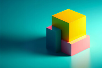 Obraz premium color block abstract background , presentation product stand