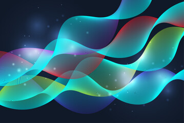 Dynamic vibrant abstract glow fluid on dark background