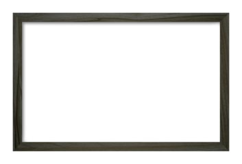 Rectangular picture frame. Old wooden frame, vintage style, with empty space and isolated transparent background with png.