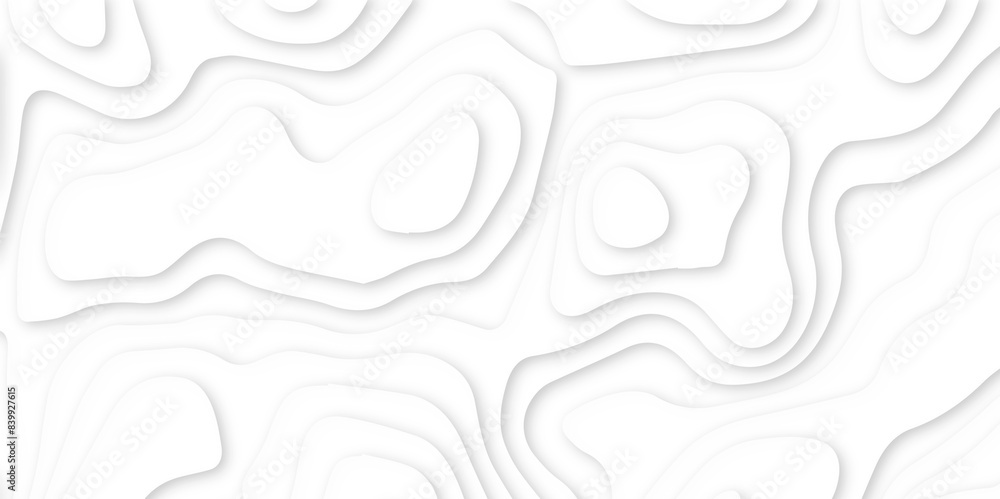 Poster abstract paper carve template. abstract white and gray 3d papercut topography relief vector backgrou
