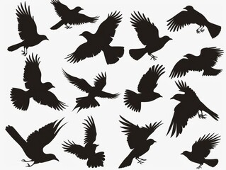 Obraz premium Black bird silhouettes