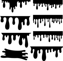 Set of paint splashes. Paint splatter, blobs. Vector illustrations