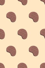 steak icon, cartoon style, isolated on the background pattern