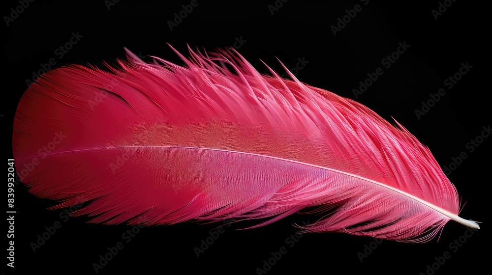 Wall mural striking pink feather