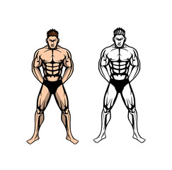 Bodybuilder Design Illustration vector eps format , suitable for your design needs, logo, illustration, animation, etc.