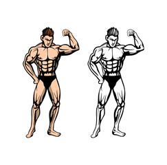 Bodybuilder Design Illustration vector eps format , suitable for your design needs, logo, illustration, animation, etc.