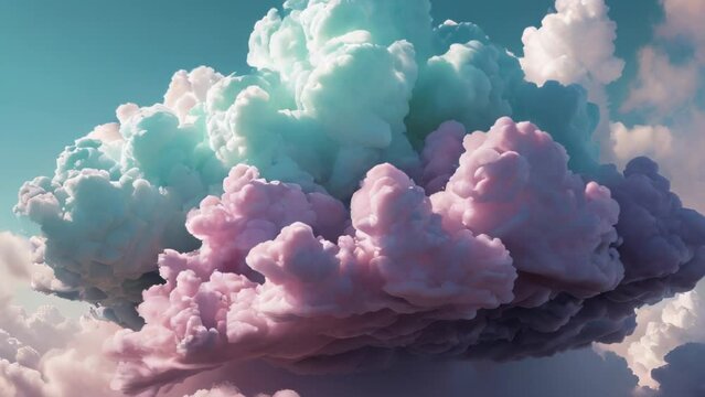 Beautiful time lapse video of a pink and blue cloudscape during the day, background