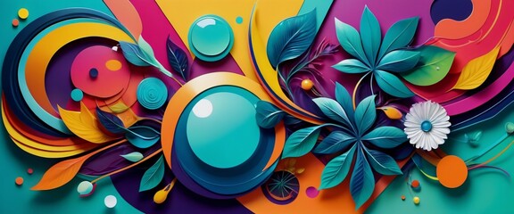 Fototapeta premium Abstract Design Nature 3D Technology in Full Color