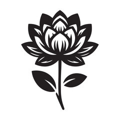 Lotus black vector icon isolated on white background Free Vector