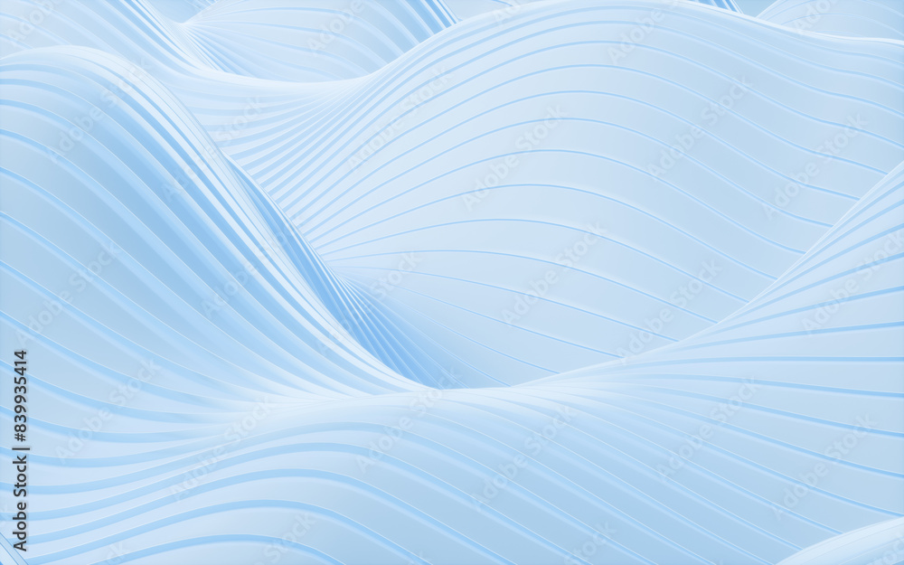 Poster blue abstract curve background, 3d rendering.