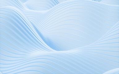 Blue abstract curve background, 3d rendering.