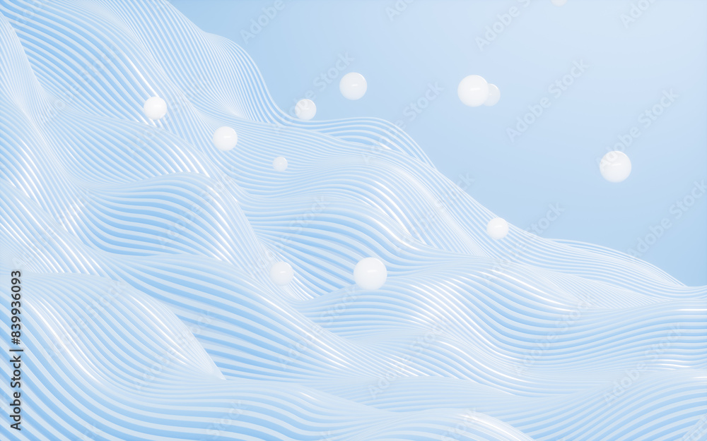 Poster blue abstract curve background, 3d rendering.